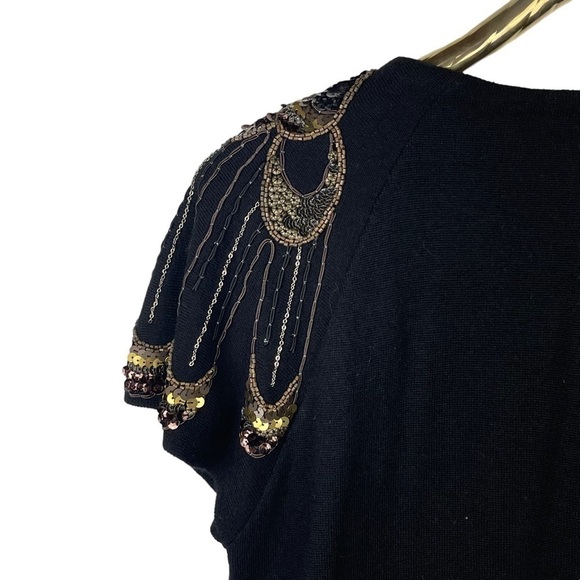 NANETTE LEPORE KARTIKA MERINO WOOL SEQUIN EMBELLISHED MINI DRESS - Picture 12 of 15